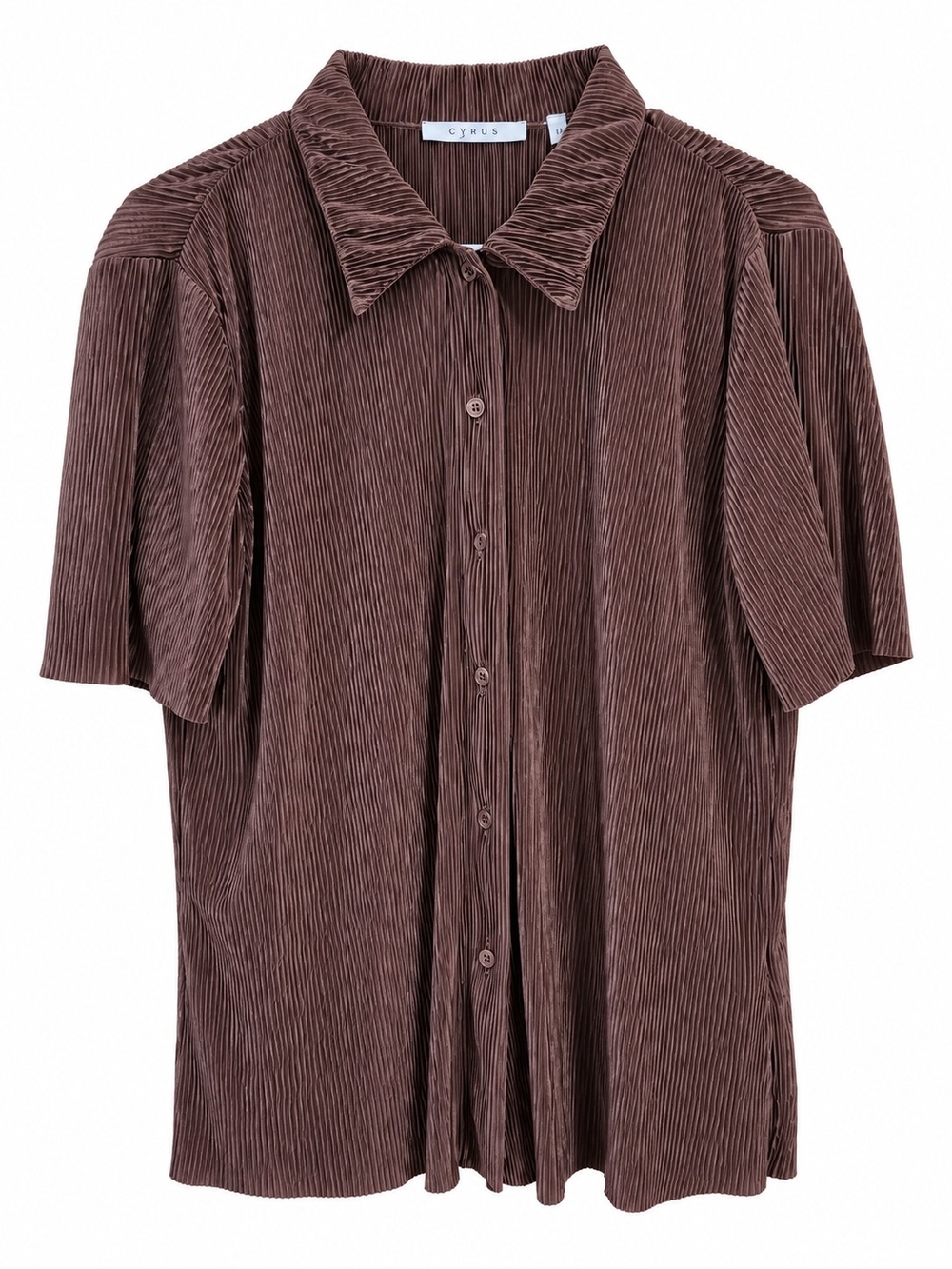 Cyrus Chocolate Brown Pleated Blouse